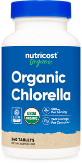 Nutricost Chlorella en bouteille, complément pratique pour énergie quotidienne.