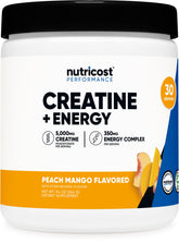 Nutricost Créatine + Énergie: bouteille pêche-mangue prête pour l’entraînement