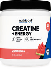 Nutricost Créatine + Énergie : flacon visible, soutien énergétique potentiel avant l’effort