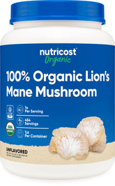 Nutricost poudre criniere de lion dans bouteille compacte, pratique à emporter