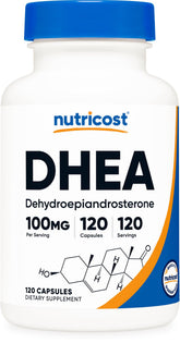 Nutricost DHEA 100 mg – bouteille pratique et prête à l’emploi.