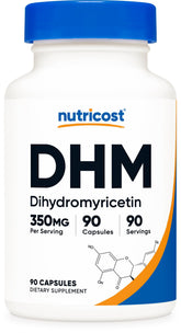 Nutricost Dihydromyricétine gélules dans bouteille, pratique pour la routine quotidienne.