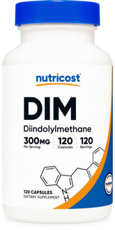 Nutricost DIM avec Bioperine, capsules végétariennes, absorption potentiellement améliorée au quotidien.