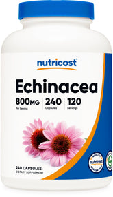 Nutricost Echinacea – bouteille et étiquette pour une routine quotidienne pratique