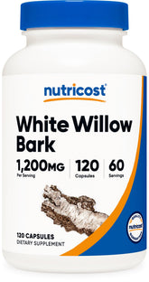 Nutricost écorce de saule blanc capsules: flacon prêt à l'emploi.