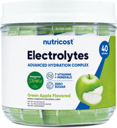 Nutricost Électrolytes Complex stick pomme verte prêt à hydrater vos déplacements.