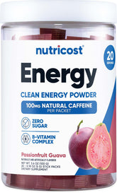 Nutricost Energy Complex Stickpack: emballage 20 sachets pour énergie pratique en déplacement.