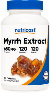 Nutricost Extrait de Myrrhe 650 mg — bouteille montrée, potentiel soutien quotidien