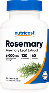 Nutricost extrait romarin en bouteille, concentration élevée pour usage quotidien.