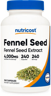 Nutricost graines de fenouil dans la bouteille, soutien digestif naturel.