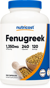 Nutricost fenugrec-graines-bouteille, flacon pratique pour votre routine quotidienne.