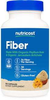 Nutricost Fibre Capsules bouteille gélules, soutien digestif potentiel