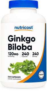 Nutricost Ginkgo Biloba: versement facile depuis la bouteille pour une dose pratique.