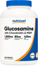 Nutricost glucosamine 1800mg – la bouteille, pratique pour l’usage quotidien.
