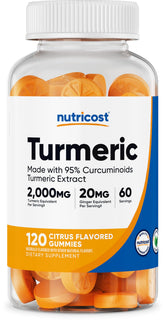 Nutricost Gommes Curcuma 2000 mg par portion, pratique et savoureuses pour le quotidien
