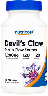 Nutricost Griffe du Diable – Bouteille de 120 capsules, pratique au quotidien.