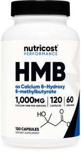 Nutricost HMB: bouteille de 120 capsules, dosage clair pour votre routine fitness