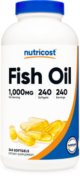 Nutricost Huile Poisson Omega3 bouteille: apport quotidien pratique.