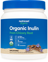 Nutricost Inuline biologique en poudre, 454 g, fibres potentiellement prébiotiques.