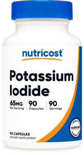 Nutricost iodure de potassium 65 mg, capsules en flacon, dosage pratique.