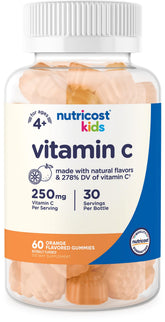 Nutricost Kids Vitamin C, bouteille: soutien immunitaire quotidien pour les enfants.