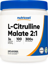 Nutricost L-Citrulline Malate 2:1 en poudre dans une bouteille, soutien potentiel à l'endurance.