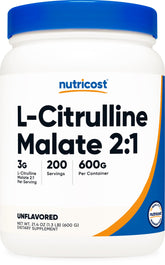 Nutricost L-Citrulline Malate poudre 2:1 — mélange avant l'entraînement