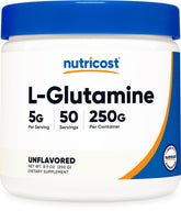 Nutricost L-Glutamine, poudre en flacon 250 g pour une supplémentation quotidienne