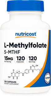 Nutricost L-Methylfolate: bouteille prête à être intégrée à votre routine quotidienne.