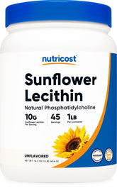 Nutricost Lécithine-tournesol poudre 1lb, texture fine prête à mélanger dans des boissons