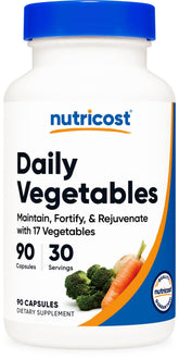 Nutricost Légumes Quotidiens bouteille, soutien pratique d'apport végétal.