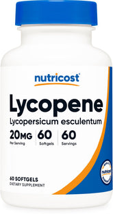 Nutricost Lycopène : bouteille de 60 gélules molles, pratique à intégrer dans votre routine.