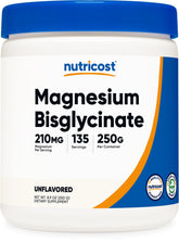 Nutricost Magnésium Bisglycinate Poudre sans arôme prête à être mélangée.
