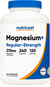 Nutricost Magnésium+ – Bouteille de gélules pour l'apport quotidien.