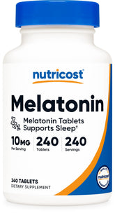 Nutricost Mélatonine: bouteille de 240 comprimés, pratique pour votre routine nocturne