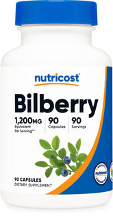 Nutricost myrtille capsules – bouteille avant, faciles à avaler.