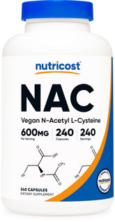 Nutricost NAC 600 mg – Bouteille pratique pour une utilisation quotidienne