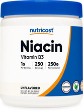 Nutricost Niacine Poudre : bouteille pour dosage précis et pratique.