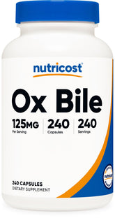 Nutricost Ox Bile Capsules – bouteille pratique pour routine quotidienne.