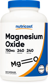 Nutricost oxyde de magnésium 750 mg – bouteille, visualisation de la dosette et usage quotidien