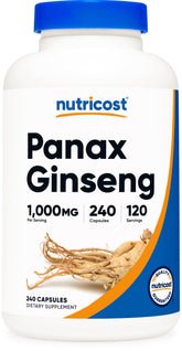 Nutricost Panax Ginseng bouteille, soutien énergétique potentiel