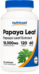 Nutricost Papaya Leaf Extract bouteille – format pratique pour une routine bien-être.