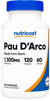 Nutricost Pau D'Arco écorce interne en bouteille, usage quotidien pratique.