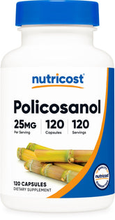 Nutricost Policosanol 25mg, bouteille prête pour une routine de bien-être.