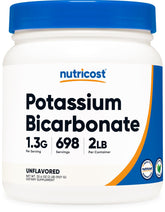 Nutricost bicarbonate de potassium en bouteille, usage pratique et longue conservation.