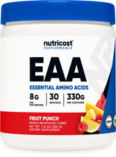 Nutricost Poudre EAA Fruit Punch dans le flacon, mélange facile après l'entraînement