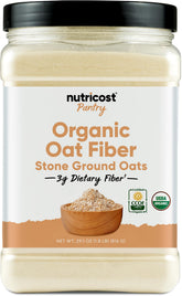 Nutricost poudre fibre avoine bio, idéale pour épaissir recettes et augmenter les fibres.