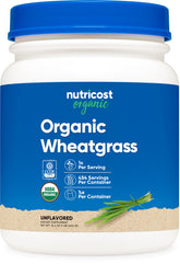 Nutricost Poudre d'Herbe de Blé Biologique: poudre pure prête à ajouter aux smoothies.