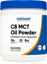 Nutricost Poudre MCT C8 - bouteille 8oz, format pratique pour le keto.