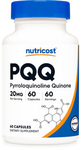 Nutricost PQQ: capsules végétariennes 20 mg pour énergie quotidienne.